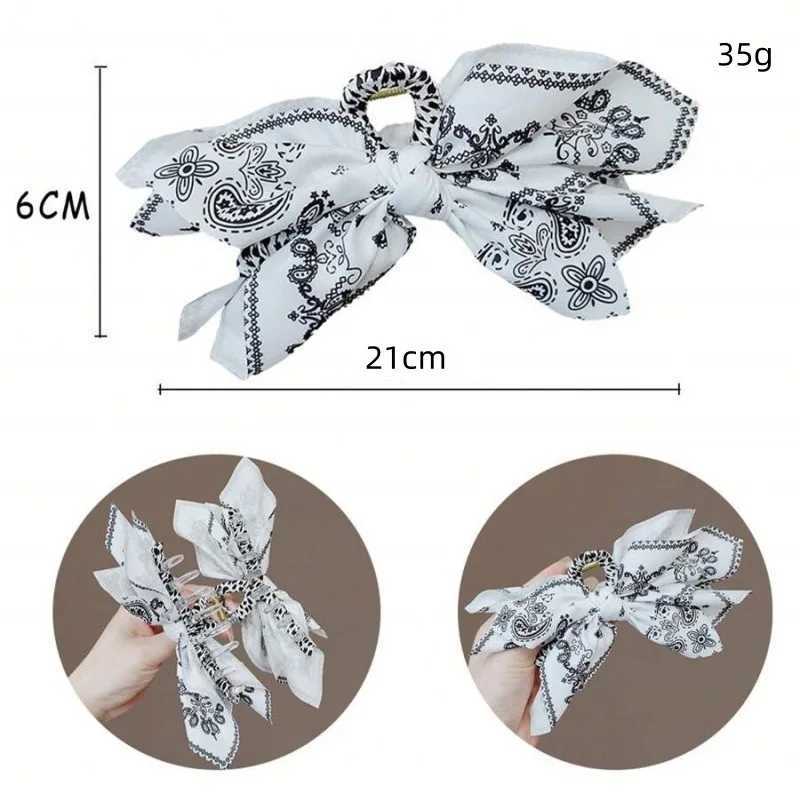 Bohemian Style Bow Hair Claw Cashew Paisley Shark Clip Large Size Hair Clips Boho Vacation Headwear Women Hair Accessories Z250707