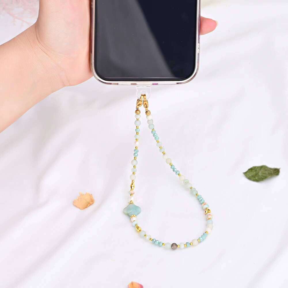 New Four-Leaf Clover Chain Beaded Crossbody Phone Strap Home Delivery