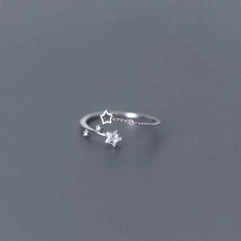 925 Sterling Silver Star Ring Shining Charm Geometric Shape Womens Ring Birthday Party Gift Exquisite Jewelry XJ250707