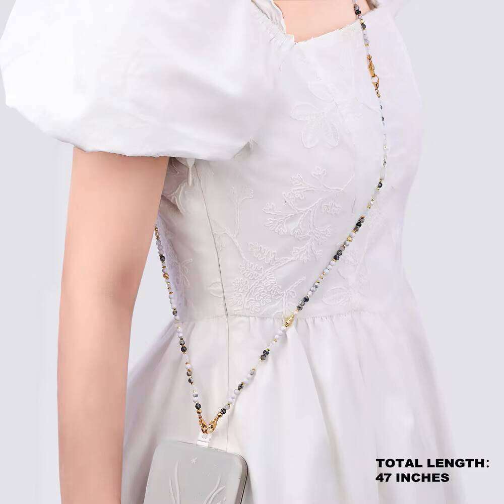 Hot Selling Natural Stone Chain Multi-purpose Beaded Mobile Phone Lanyard Accessories Delivery To Home