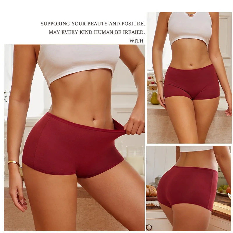Womens Panties Cotton Seamless Sports Boxers Underwear Female Solid Color Briefs Cozy Lingerie Intimate Underpants XSXL 250624