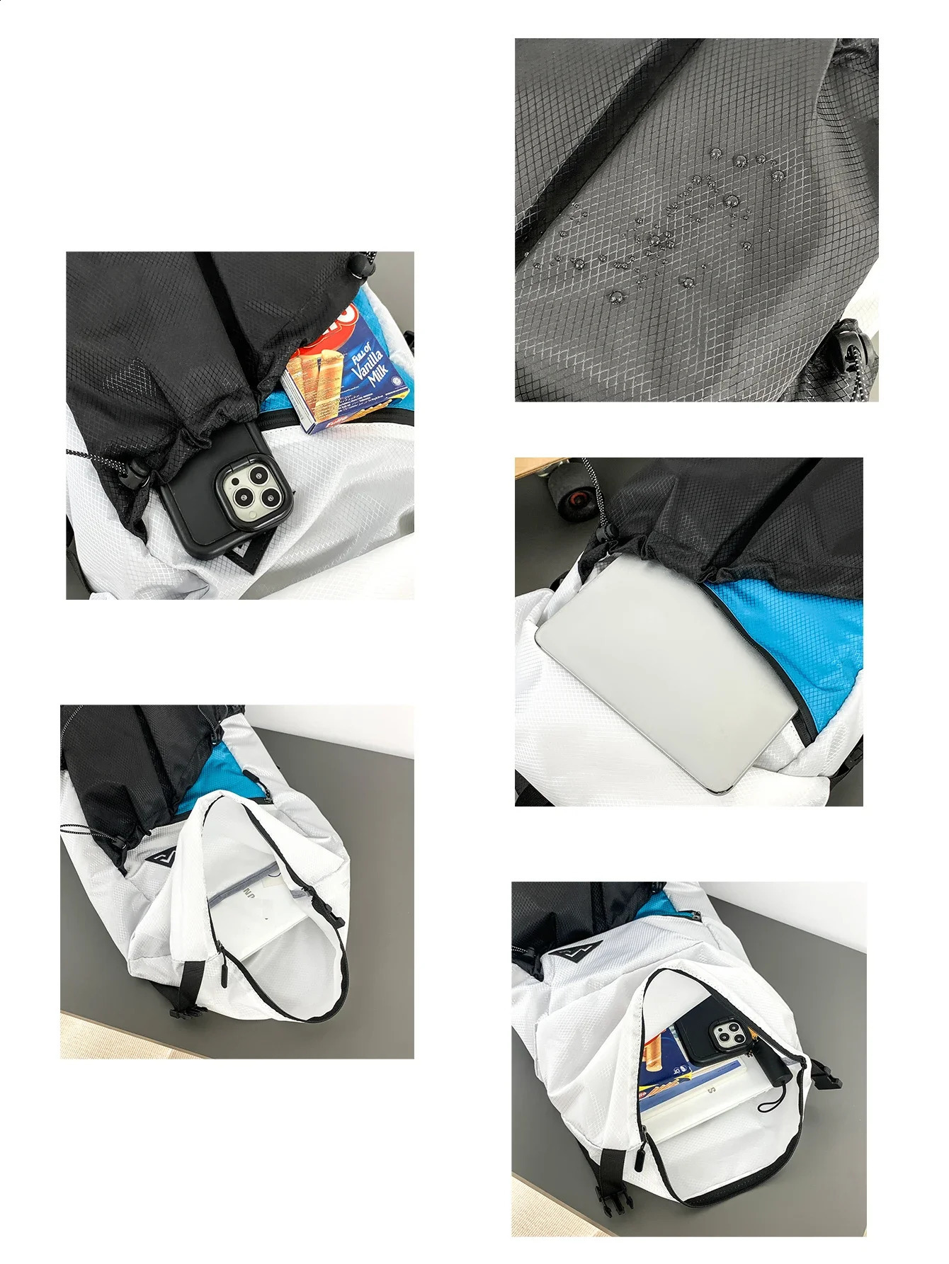 Fashionable n Color Contrasting Mens Backpack Trendy Lightweight Nylon Student School Scalable Travel Bag 250628