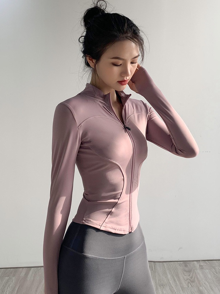 Women's Long-Sleeve Fitness Jacket - Quick-Dry Summer Sports Training Top with UV Protection