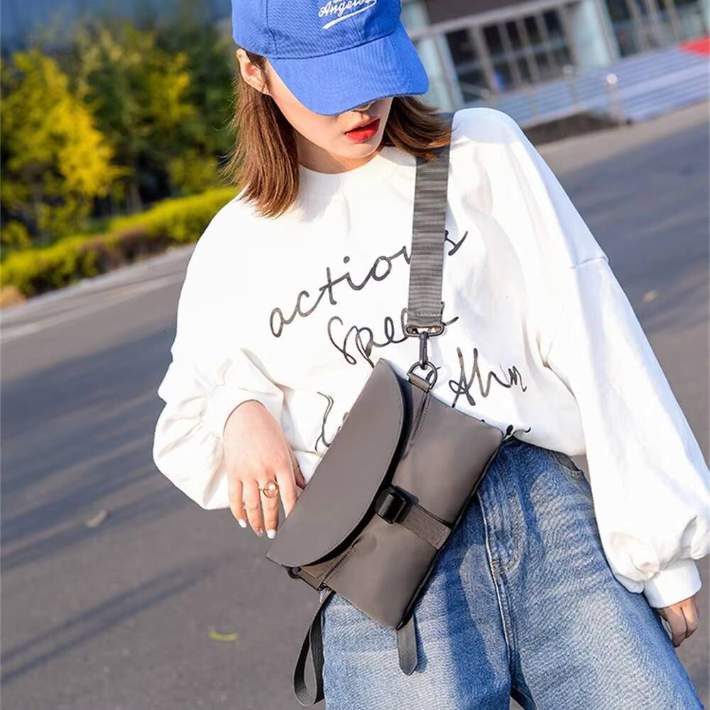 Men Nylon Chest Pack Cellphone Pouch Outdoor Sports Cross-body Casual Running Cycling Sling Bag ddmynov