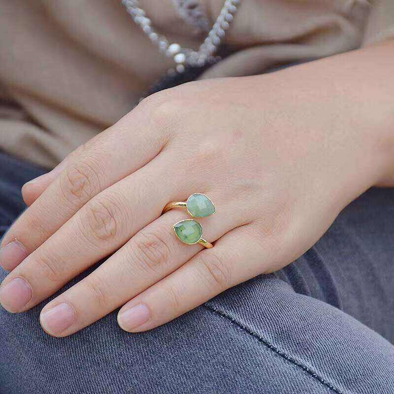 Australian Jade Daily Style Adjustable Water Drop Ring