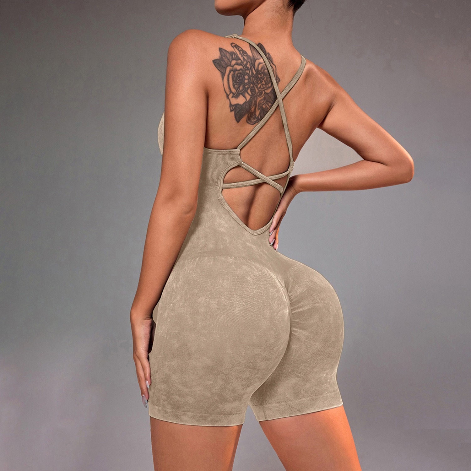 Women's High-Waist Seamless One-Piece Yoga Suit with Peach Butt Effect Womens Lifting Waistwear Sportswear