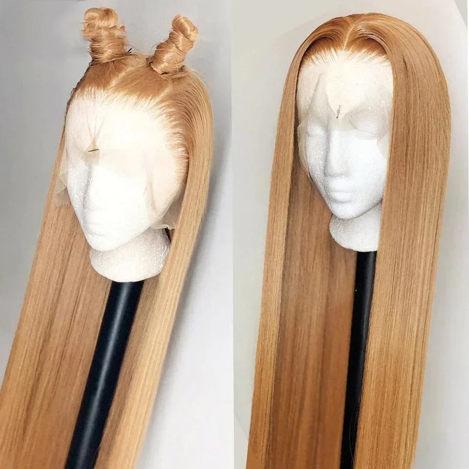 Light Brown Lace Front Wig Look Like Really Human Hair 613/Black/Red 13X4 Lace Frontal Wig Bone Straight Synthetic Hair Wigs For Women 250% Density HD