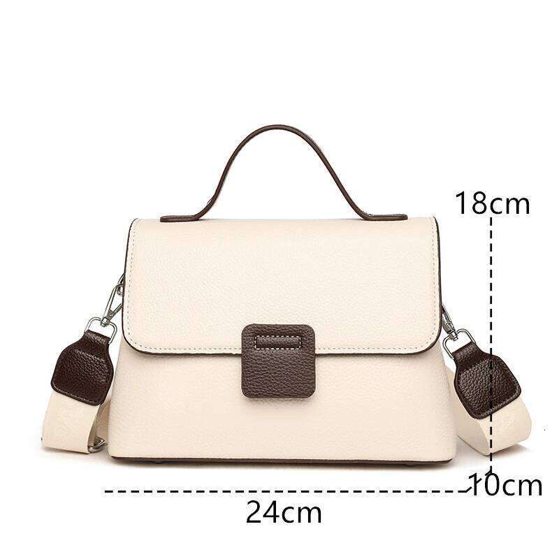 Solid Genuine Ladies Handbag Female Messenger Tote Sac High Quality Cow Leather Shoulder Crossbody Bag For Women