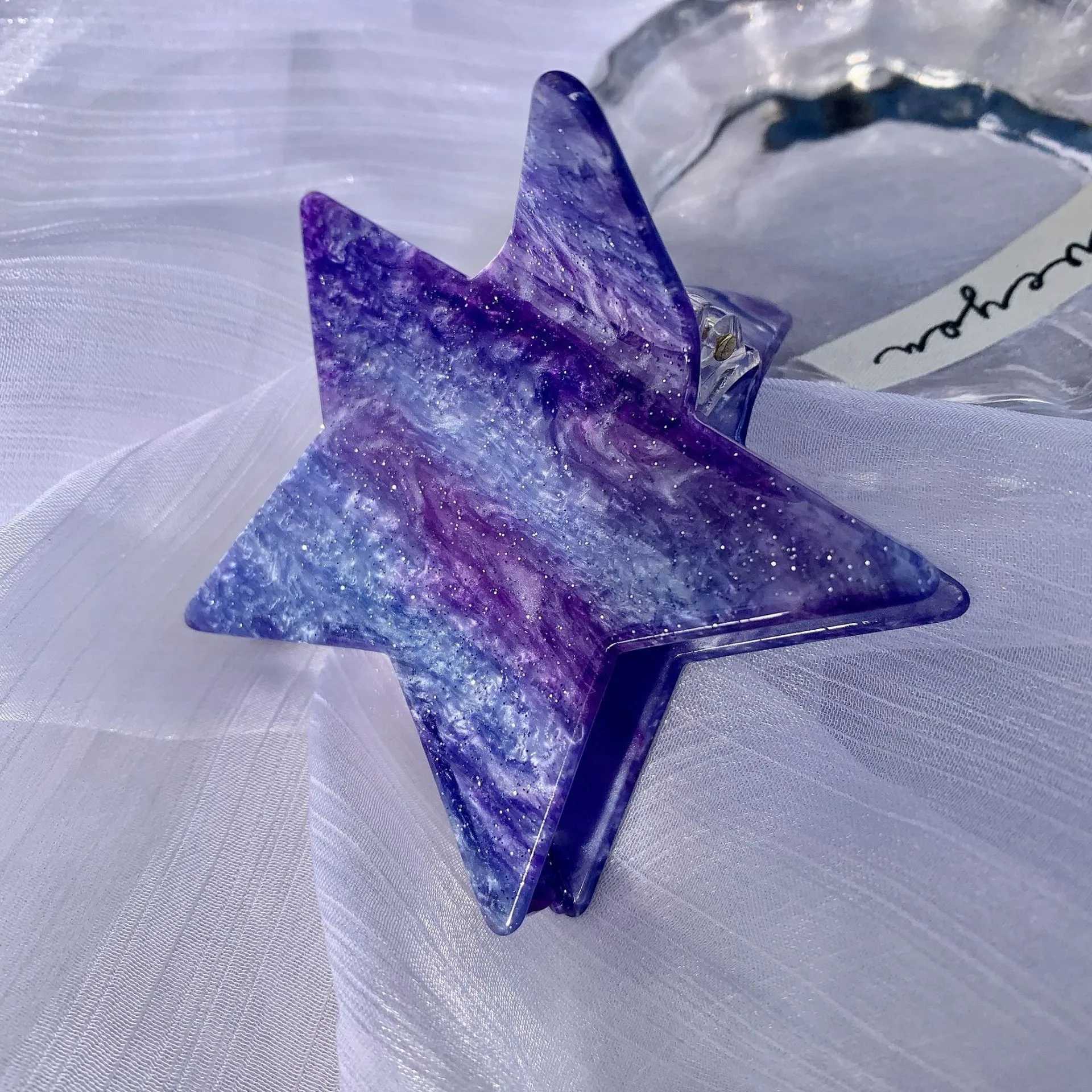 2K Star Hair Clips Acetate Hair Claw Clips Korea Large Claw Clip Cute Hair Claws Kawaii Hair Accessories For Girls Y250707
