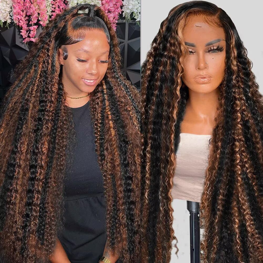 Blonde Lace Frontal Weave Wig - Chic Synthetic Curly Hair for Everyday Wear