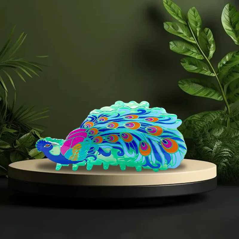 New Oriental Beauty Hair Claw Exquisite Peacock Colorful Personalized Design Hair Claw Clips Hair Accessories for Women Girls Y250707