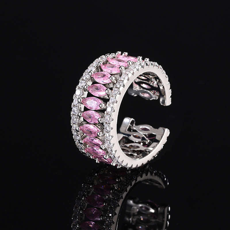 Autumn Winter New Jewelry Two-In-One Open Ring Red Zircon Pink Diamond Women's Fashion Wholesale 10B