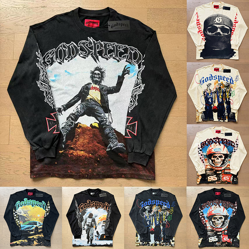 Designer long t shirt Godsspeeds Shirts fashion classics graphic tee tshirt mens clothes loose hip hop rock womens high-quality Long sleeves shirt size s-xl