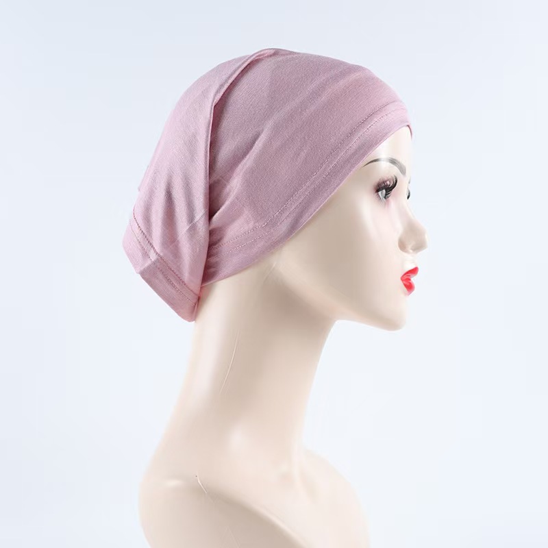 T1166 rayon jersey headscarf cap elastic mercerized cotton tube