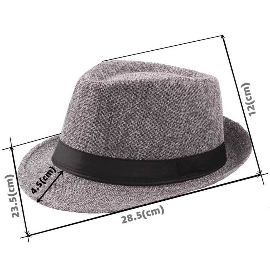 Hot Fashion Summer Casual Unisex Beach Trilby Wide Brim Jazz Sun Hat Panama Hat Paper Straw Women Men Cap With Black Ribbon Y250707