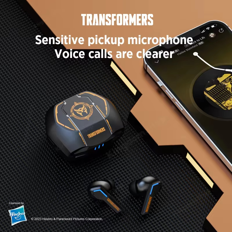 TRANSFORMERS In Ear Earphone Wireless Bluetooth 5.3 Mini Headphones HiFi Stereo Outdoor Sport Music Headset Long Standby TF-T06