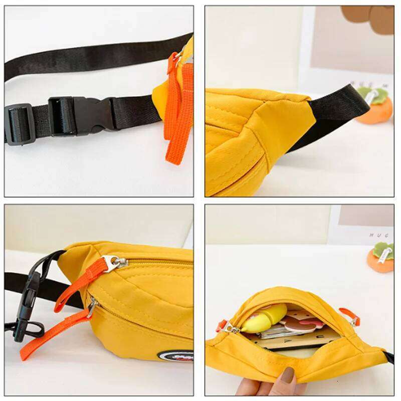 Cute Children Waist High Quality Canvas Belt Bags Designer Crossbody Chest Bag Female Solid Fanny Pack Hip Purse