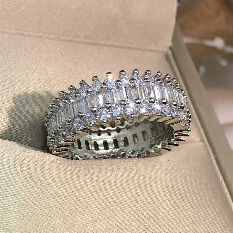 Unique Brand New Luxury Jewelry 925 Sterling Silver Marquis Cut White AAAA Cubic Zircon Women Wedding Bridal Ring Gift XJ250707