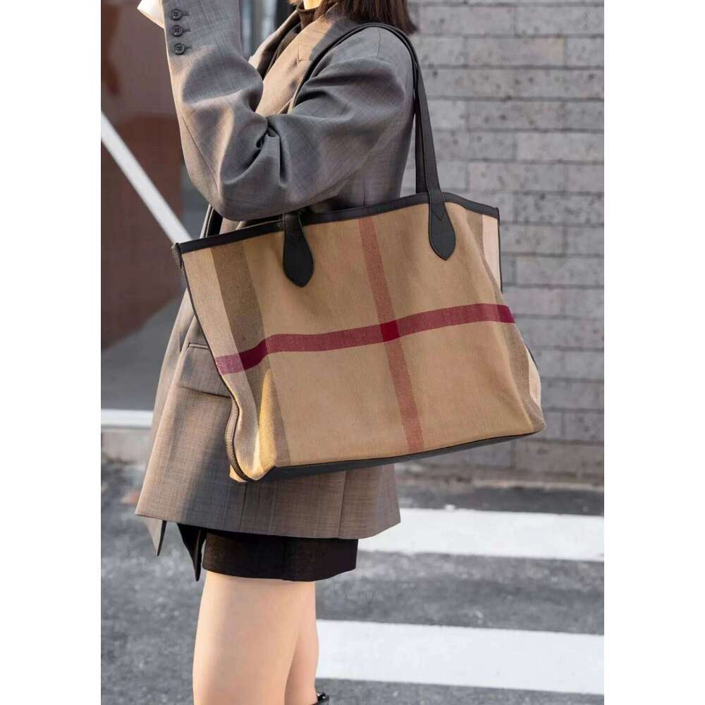 Designer bag 99 Super Big Women's Tote Linen Striped Canvas + Cowhide Shoulder Bag Shopping Bags Handbags Both Sides Can Be Used