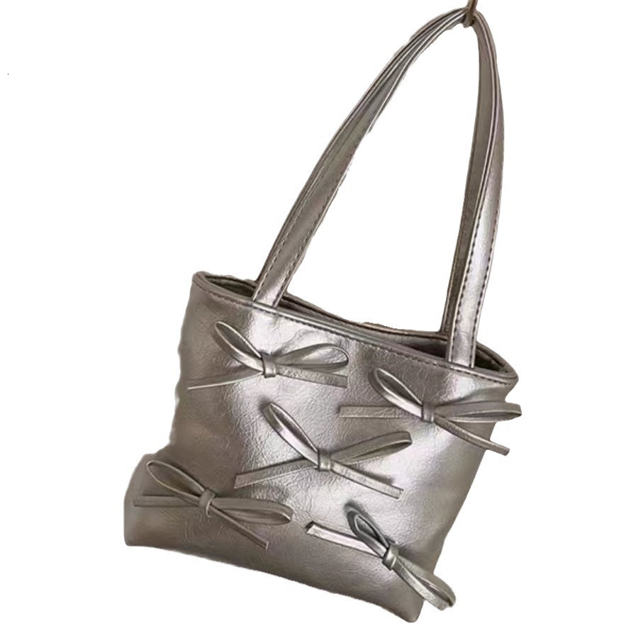 designer 2025 New Simple Fashion Women's Korean Style Niche Casual Bowknot Small Square Bag High-Quality Texture Underarm Bag