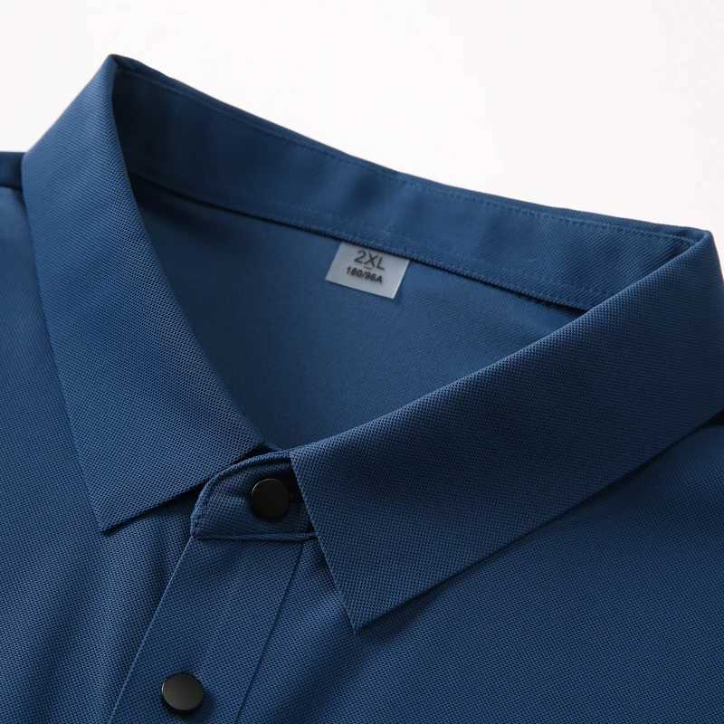 2024 Summer New Polo Shirt Men 3 Buttons Casual Work T Shirts Quick Dry Short Sleeve Golf Shirt High Quality Plus Size Y250707 Y250707