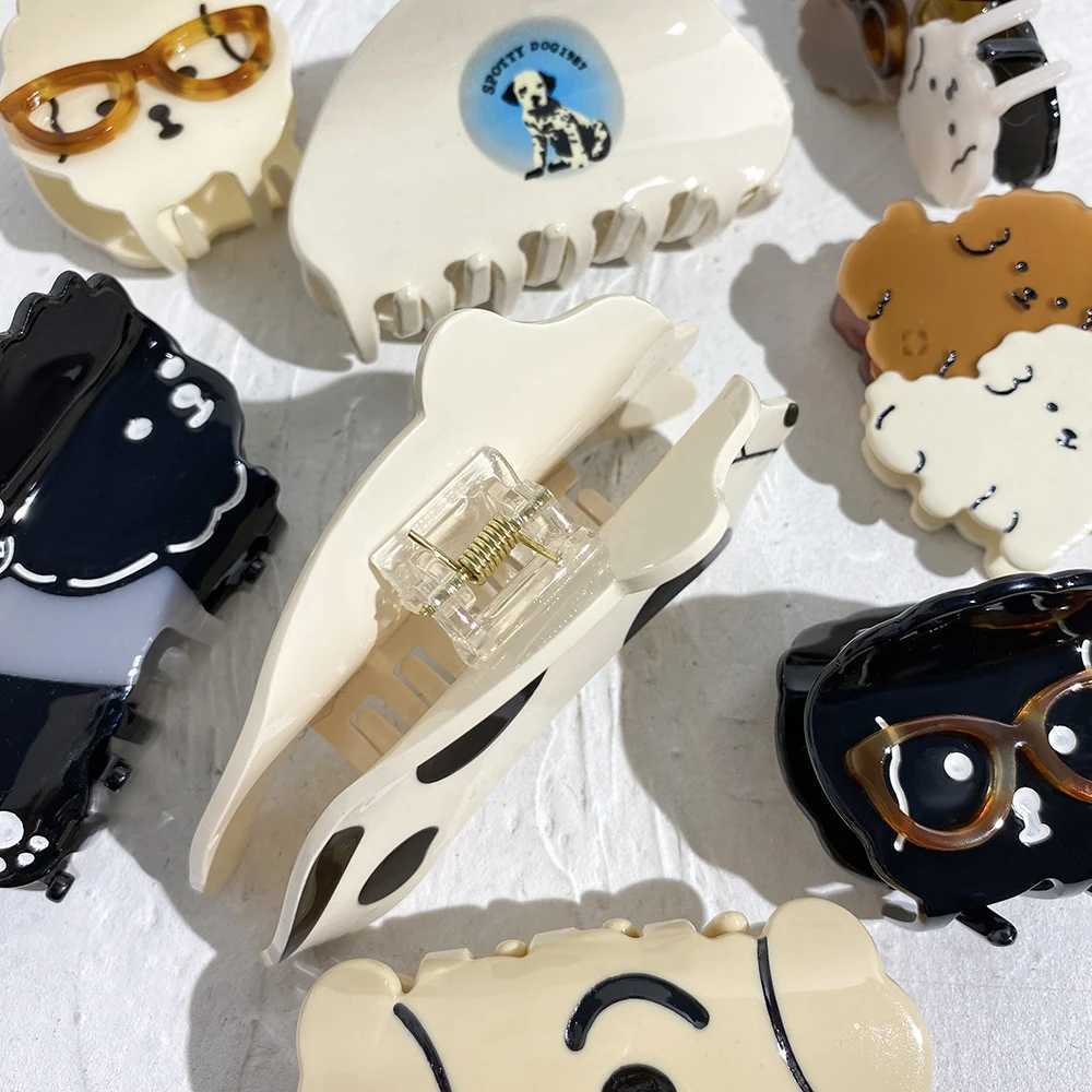 Cute Acetate Speckle Teddy Dog Animal Crab Hair Claw Clip For Women Girls Creative Funny Hairpin Barrettes Hair Accessories Z250707