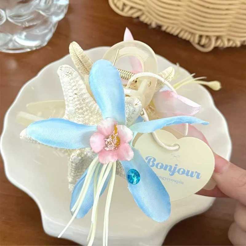 1pc Marine Series Hairpin Immortal Flower Starfish Shell Berry Headdress Starfish Grab Clip Seaside Hair Accessories Y250707
