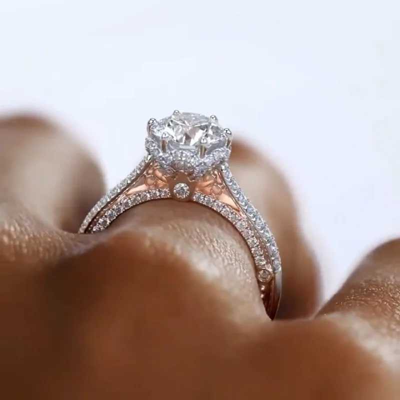 2023 New Luxury Halo Shiny Diamond 925 Sterling Silver Engagement Ring For Women cheap items with free shipping Valentines Day XJ250707
