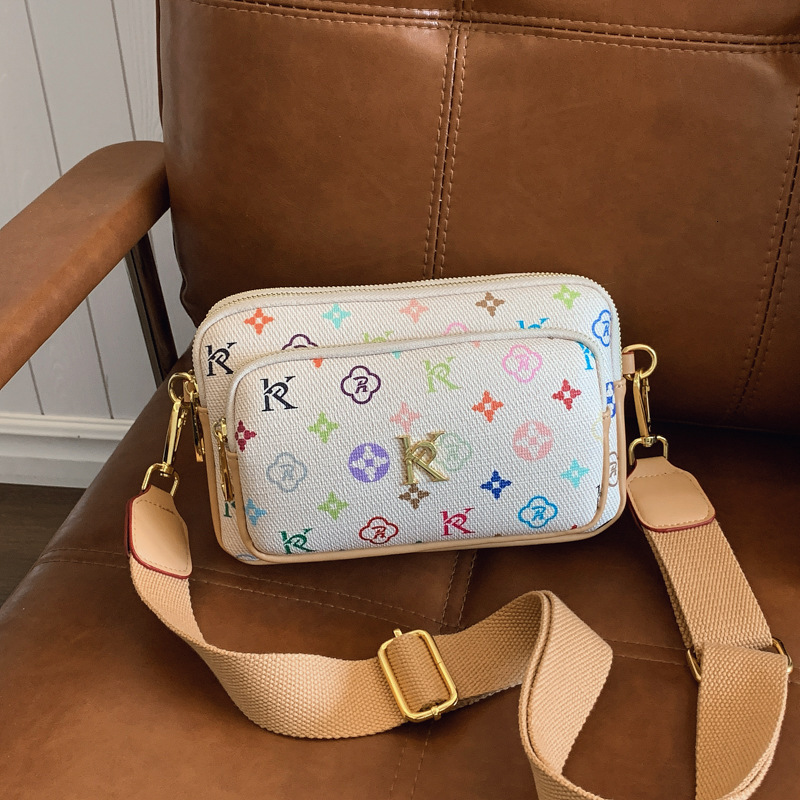 Designer High-End Feel 2025 New Printed Small Square Versatile Ribbon Shoulder Crossbody Light Luxury Women's Bag