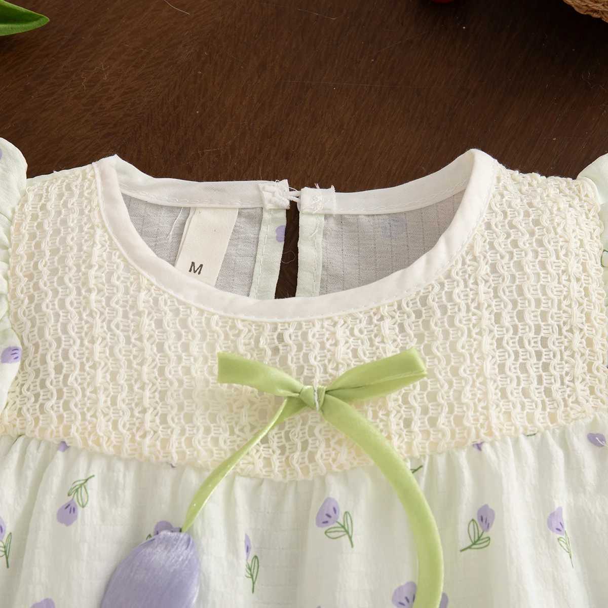 Baby Girl Summer Dress Tulip Cotton Girl Dress Cute Little Fly Sleeves Girl Princess Dress Baby Girl Clothing R250707