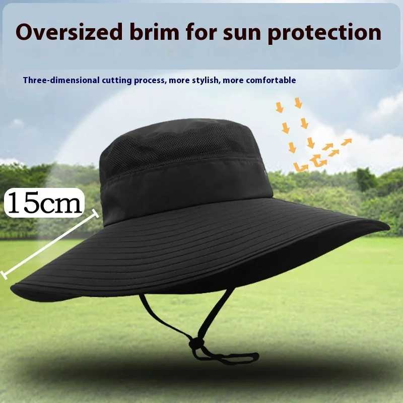 Dry Quick Oversize Bucket Hat Cap for Men Big Head Outdoor Fishing Sun Hat Large Size Boonie Hat Panama 55-59cm 60-63cm Y250707