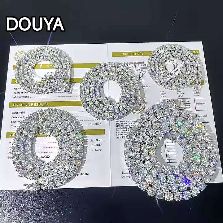 Fast Delivery High-Quality Tennis Chain 2mm 3mm 4mm 5mm 6.5mm Shiny D VVS Silicon Stone Necklace for Women and Men