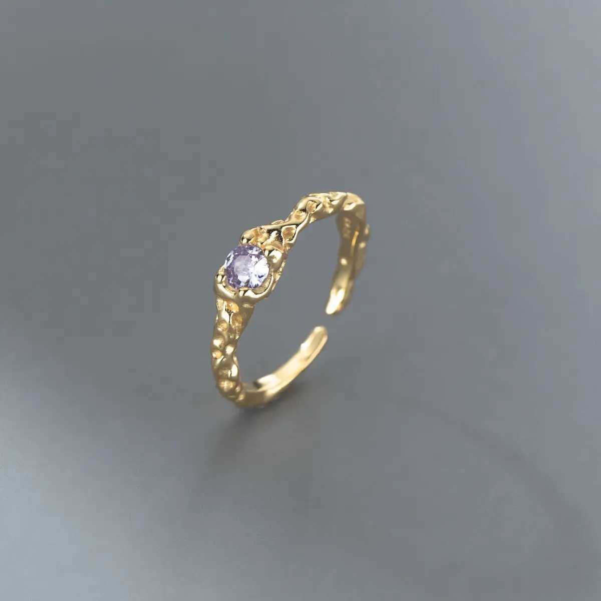 100% Solid 925 Sterling Silver Zircon Bump Rings For Women Simple Trendy Retro Rings Party Gifts Accessories XJ250707
