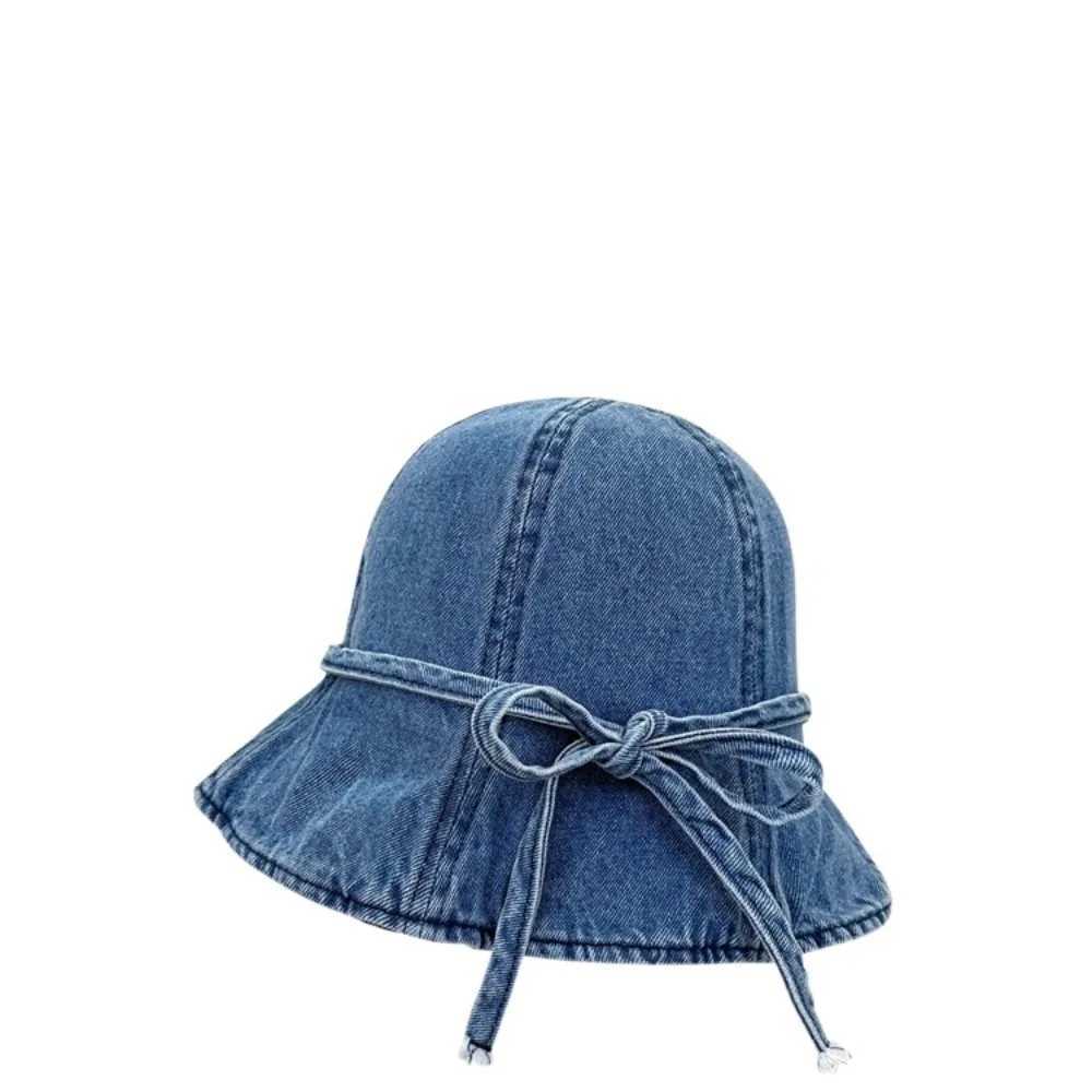 Sweet Face Covering Bow Hat Smiling Face Revealing Face Small Basin Hat Breathable Sun Protection Cowboy Fisherman Hat Summer Y250707