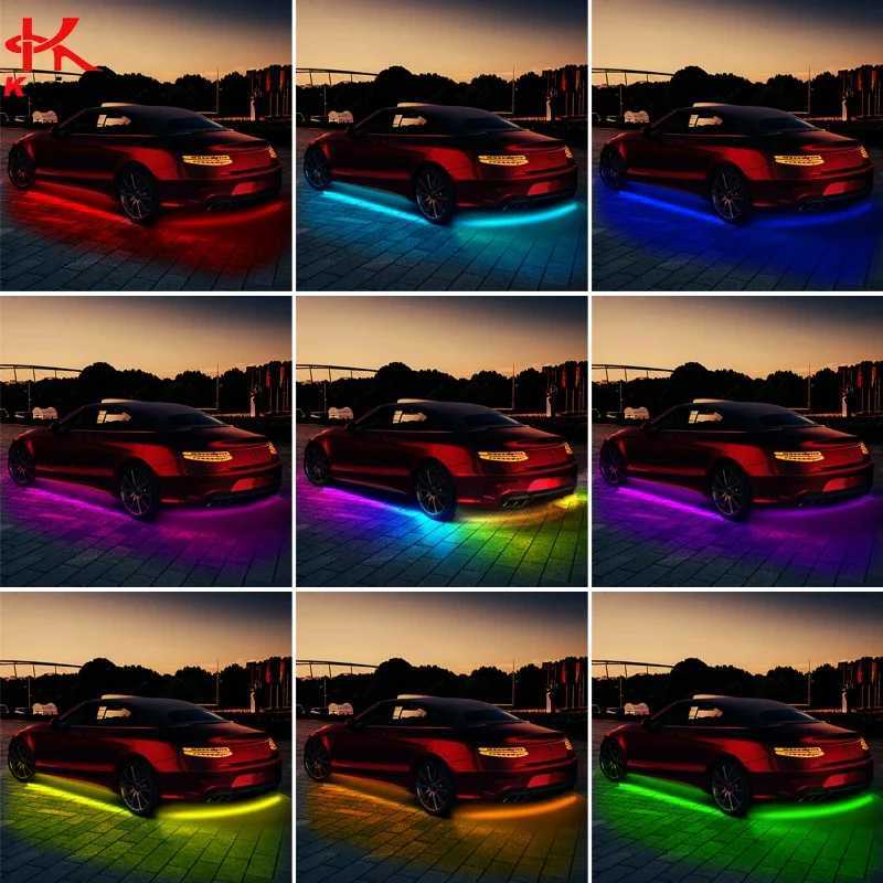 Car Underglow Neon LED Lights for Chassis Strip Light Under Car Floor Lighting Auto Atmosphere Lamp Underlights RGB Colorful W250707