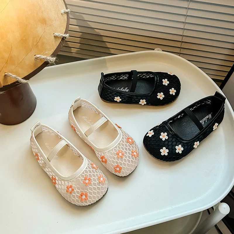 New Girl Princess Shoes Summer Elegant Flower Childrens Flats Fashion Breathable Kids Casual Shoes Slip-on Versatile Shallow R250707
