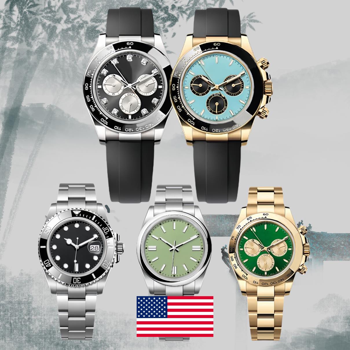 Automatic men's luxury casual watch design classic 40MM mechanical watch 904L all stainless steel strap dial brown face dial fashionable sapphire swimming watches
