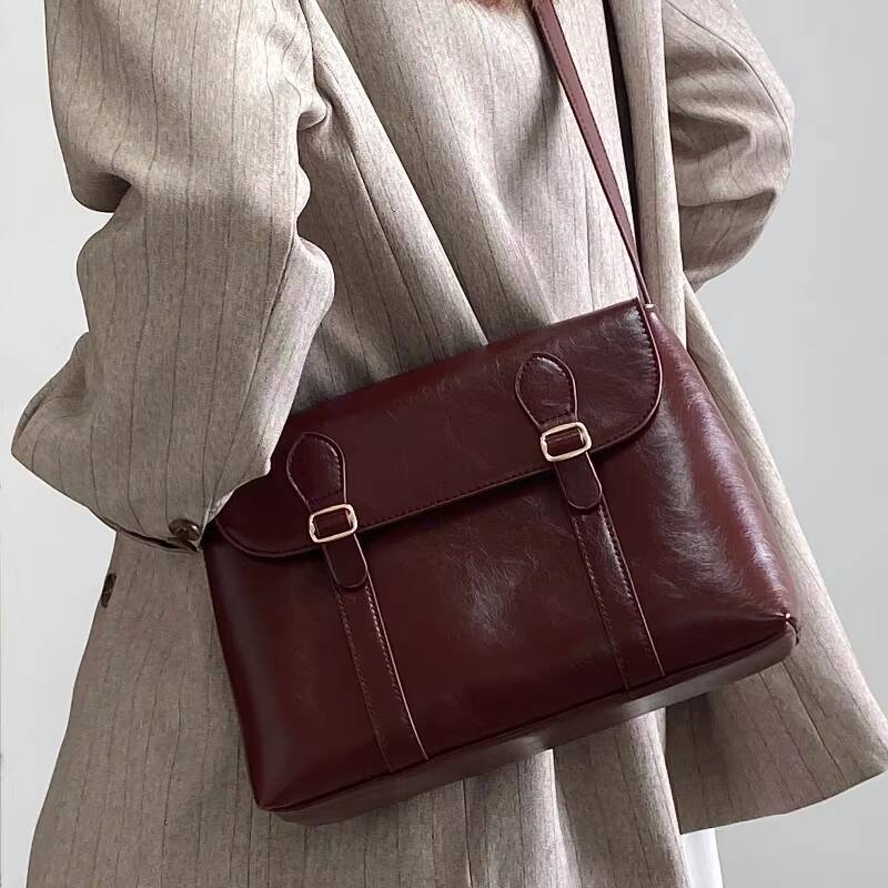 Vintage Womens Shoulder Large Capacity Ladies Tote Purse Handbags Pu Leather Female Messenger Bags College Girls Book Bag ddmynov