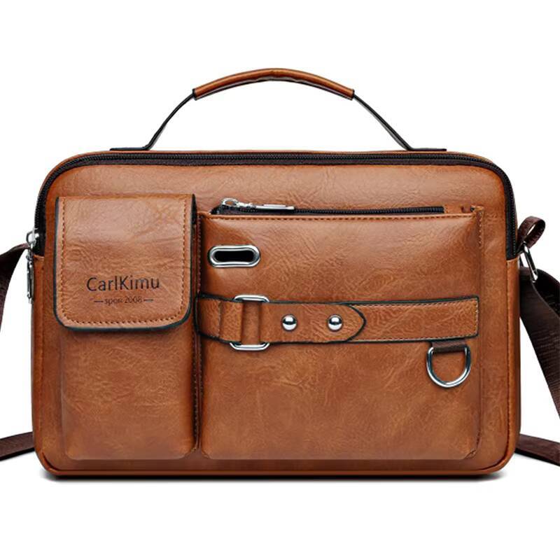 PU Handbag Mens Casual Business Large Capacity Shoulder Crossbody Bag ddmynov