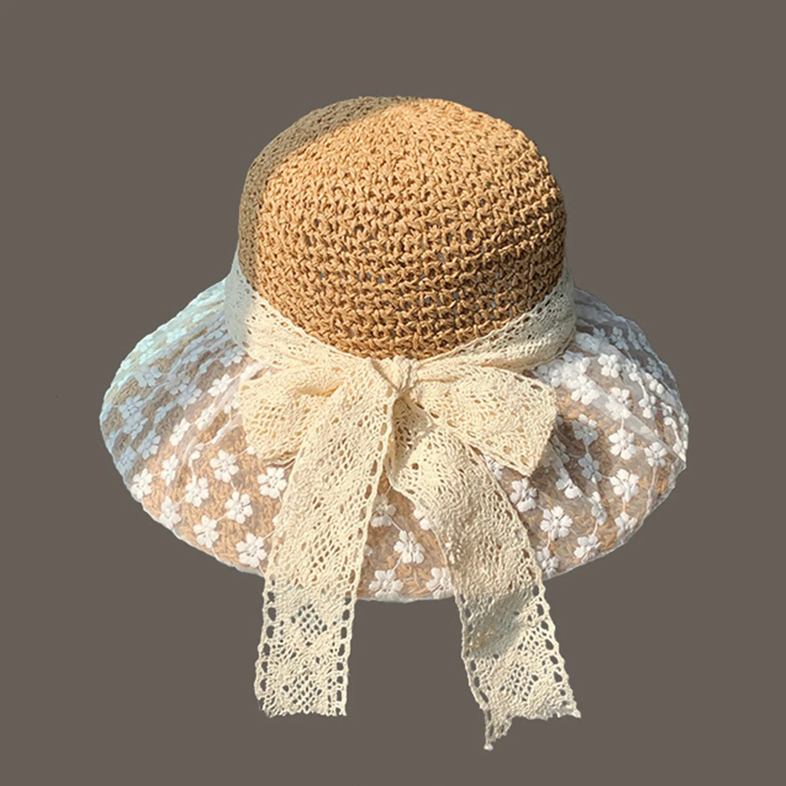 Womens Summer Sun Hat Wide Brim Straw Breathable Foldable Elegant Hats for Traveling Beach Fishing Hiking 250707