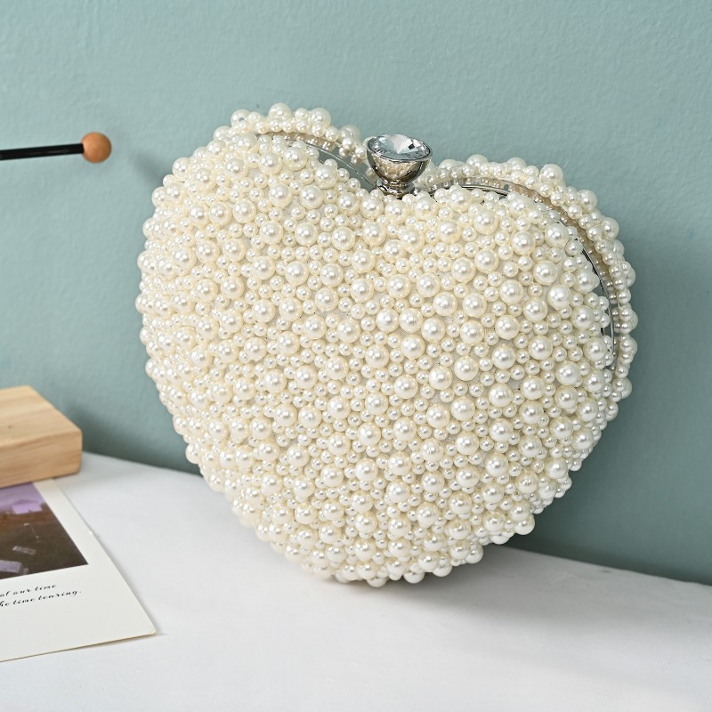 Evening Bag Versatile Heart-shaped Pearl Women's Bag Banquet Fashion Party Bag