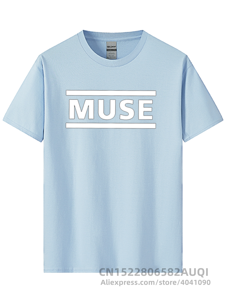 Men's High Quality 100% Cotton Letter Printed T-shirt Muse Rock Band Short-sleeved T-shirt O-neck Hip Hop Male Tops