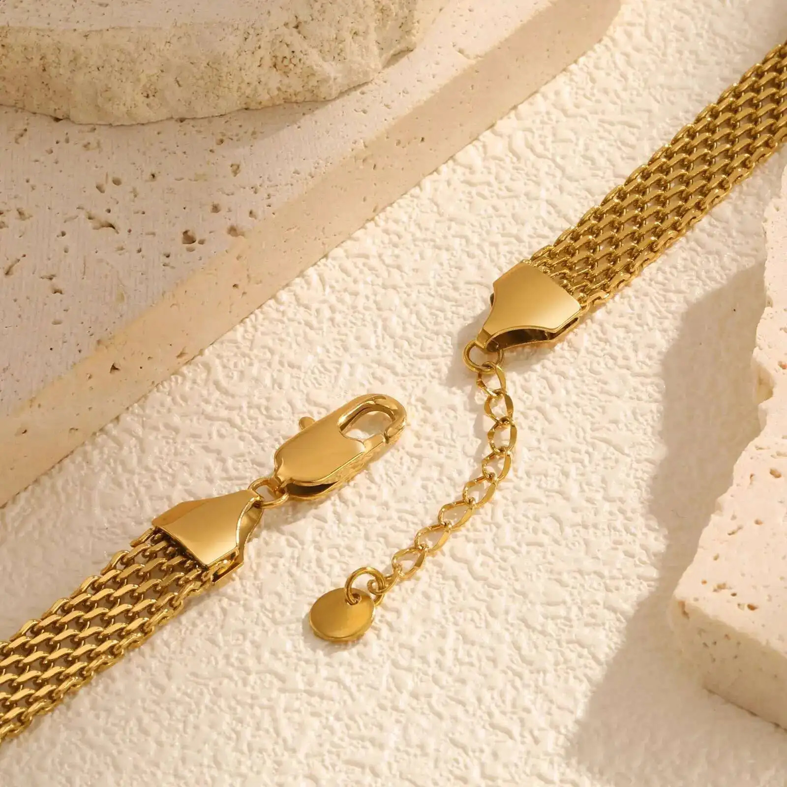 Mesh Link Chain Stainless Steel Bracelet for Women 3mm4mm6mm Gold Plated Italian Wristband Gift Jewelry Non Tarnis 250707