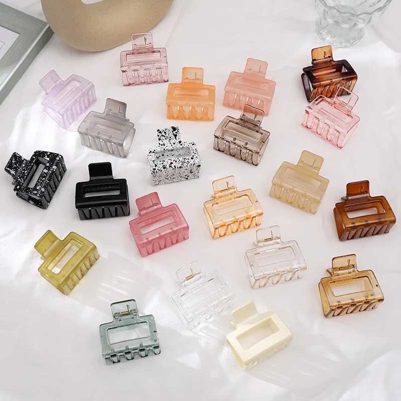5CM Women Elegant Square Hair Claws Solid Color Acrylic Hairpins Korean Cute Barrette Hair Clips Hair Accessories for Girls Y250707