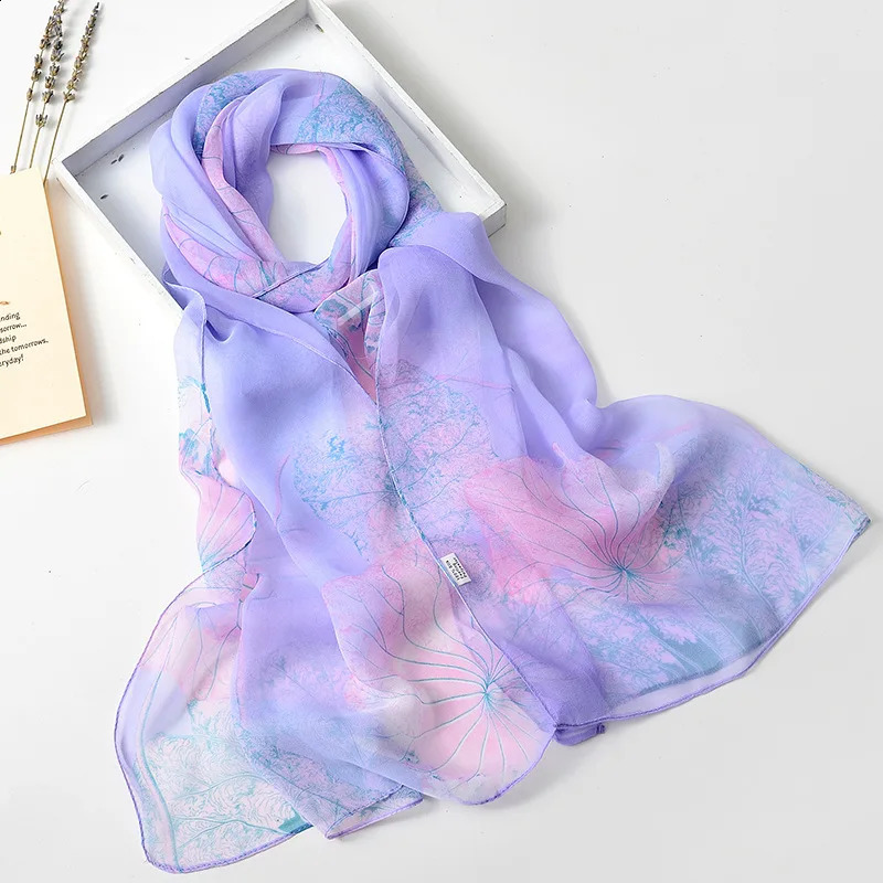 Fashion SpringSummer Women Floral Printing Beach Silk Scarf Shawls Female Long Wraps Sunscreen Hijab 250707