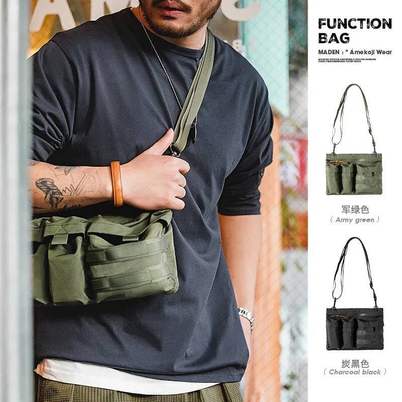 New Men Nylon Crossbody Multifunctional Solid Casual Zipper Bags Fashion Single Shoulder Travel Unisex Messenger Bag high-quality