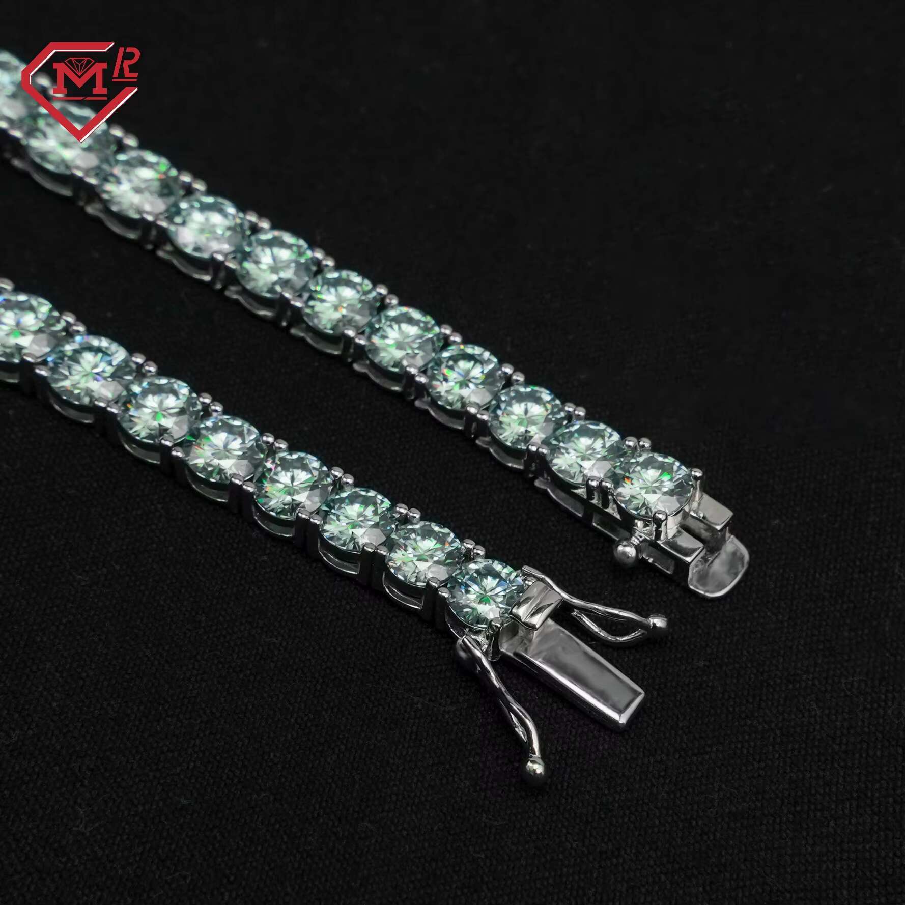 4MM Tennis Chain Necklace Moissanite Hiphop Jewelry 925 Silver Luxury Moissanite Tennis Chain