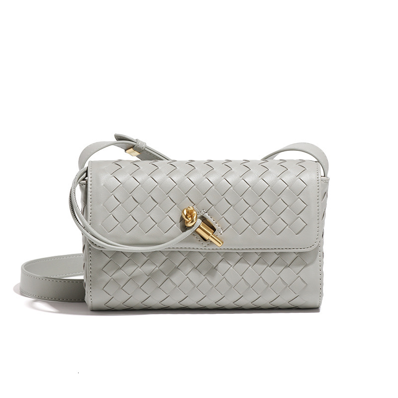 Designer Bags for Women Square Woven Bag Fashion Pu Leather One-shoulder Crossbody Handbag