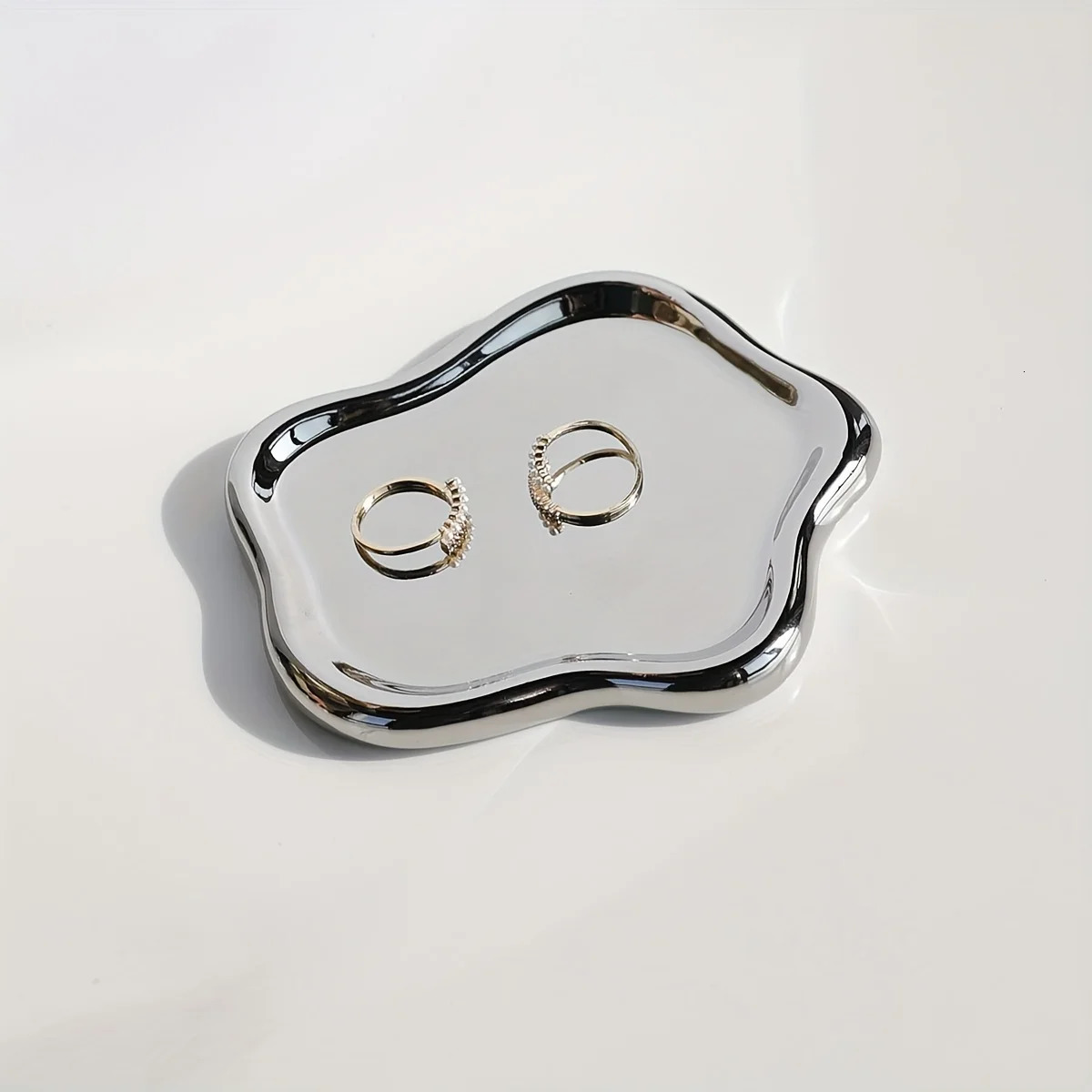 1pv Ceramic Jewelry Tray Cloud Shape Trinket Dish Vanity Organizer Tray For Jewelry Ring Trinket Dish Key Tray Jewelry Holder 250702