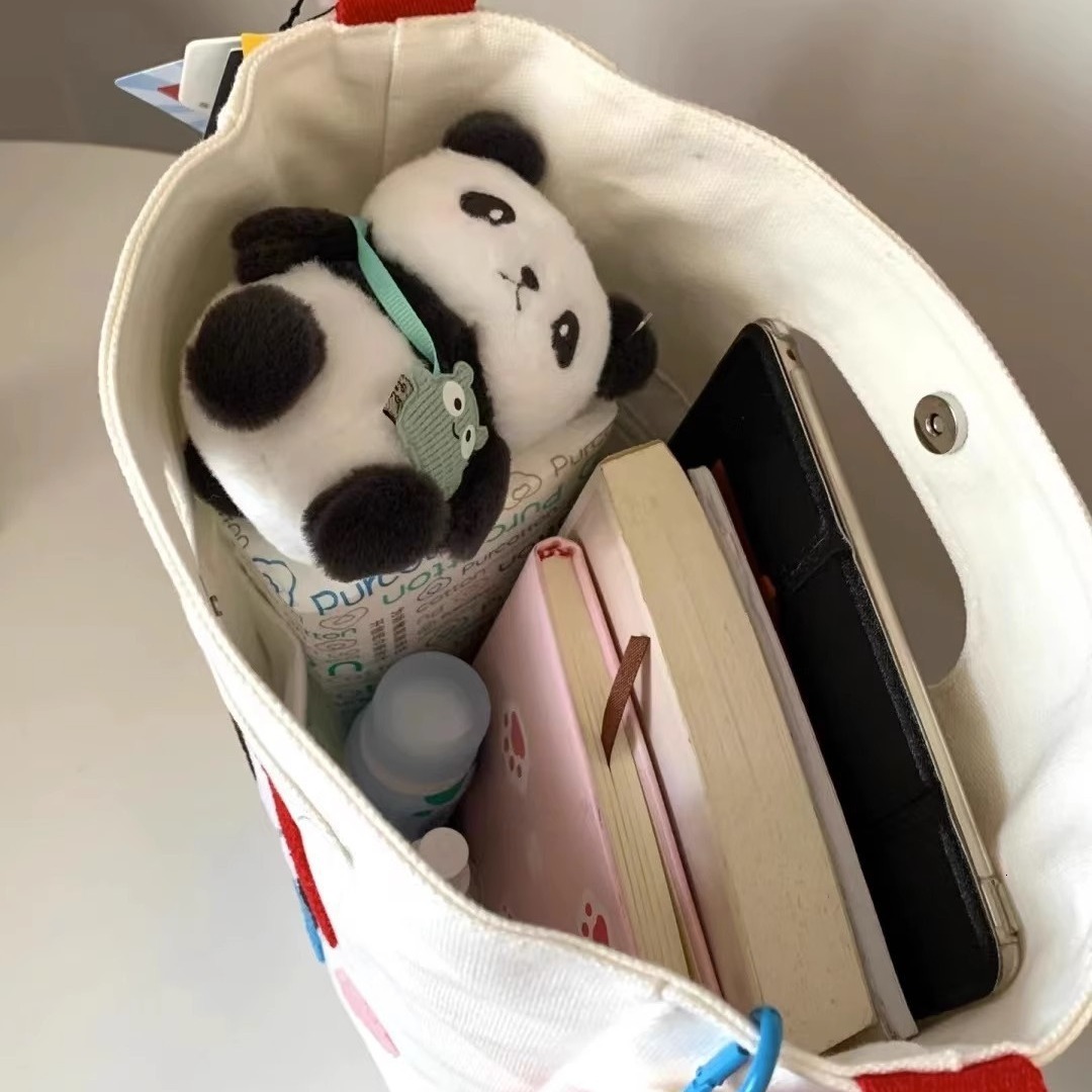 designer 2023 New Funny Expression Canvas Bag Women's Bag Large Capacity Handbag Ins Cute Casual Shoulder Crossbody Bag